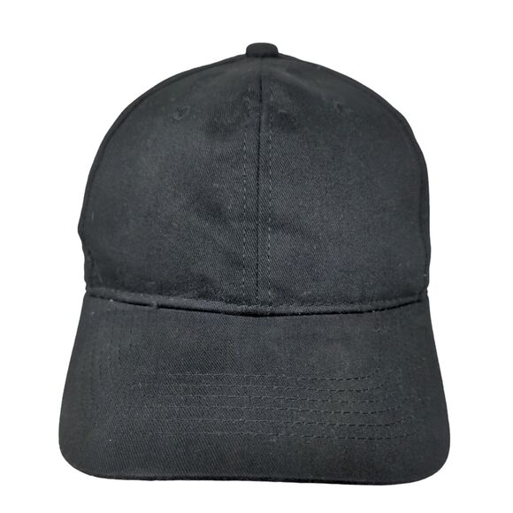 George Strapback Hat Solid Black One Size Adjustable 6 Panel Blank - Picture 1 of 8